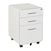 Meuble de rangement mobile en acier à trois tiroirs verrouillables avec roulettes pour bureau à domicile, unité de classement et d'archivage, achat en gros