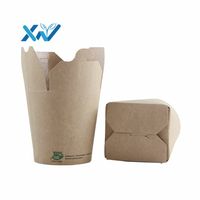 Vente en gros chaude jetable 16oz 26oz 32oz boîte à pâtes kraft à fond rond étanche à l'huile boîte à nouilles en papier