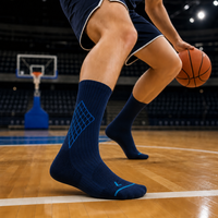 Chaussettes de basketball personnalisées pour hommes, rembourrées, respirantes, antidérapantes, avec soutien renforcé du talon, des orteils et de la voûte plantaire