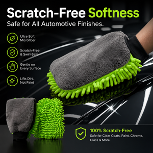 Gant de lavage de voiture professionnel 2-en-1 en microfibre chenille <span class=keywords><strong>double</strong></span> face, 100g, ultra-absorbant et anti-rayures - Product Image 6