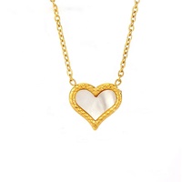 Parures de bijoux tendance en acier inoxydable plaqué or 18 carats PVD pour femmes, en forme de cœur, cadeau de fiançailles