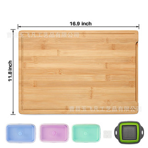 <b>Wooden</b> Pull Out Cutting Board 43x30cm With Containers Bamboo Chopping <b>Block</b> Kitchen Multi Purpose Tray - Product Image 5