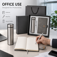 Nuevo Set de Regalo Corporativo con Termo de Acero Inoxidable, Bolígrafo Metálico y Cuaderno, con Logotipo Personalizado para Promociones Empresariales