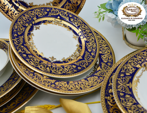 24pcs Luxury Style Bone China Porcelain Embossed Gold Include Dessert Dish Plate Gift Wedding Afternoon Coffee <strong>Tea</strong> <strong>Cup</strong> Set - Product Image 2