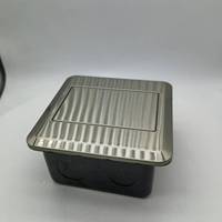 Enchufe de Piso de Acero Inoxidable MAADN IP44 con Cubierta Deslizante Oculta y Tapa Deslizante, 2 Tomas de Corriente, Enchufe MF para Uso en Oficina