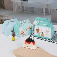 Boîte Cadeau pliable personnalisée avec poignée Boîte à biscuits Emballage de gâteau de boulangerie Boîtes d'emballage alimentaire petit bonbon beignet pignon