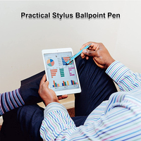Stylo Bille Stylus Promotionnel en Aluminium le Moins Cher Avec Pointe en Caoutchouc Souple pour Écrans Tactiles, Logo Personnalisé Pas Cher pour Téléphone Mobile