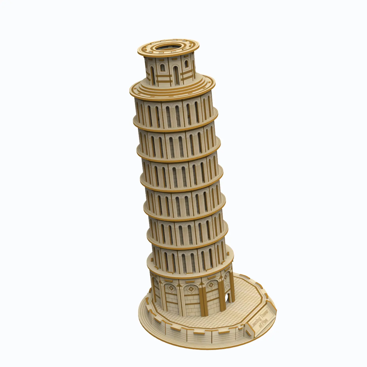 3D ahşap bulmaca DIY el sanatları seti eğlenceli yaratıcı DIY oyuncak montaj modeli kök oyuncak Pisa kulesi