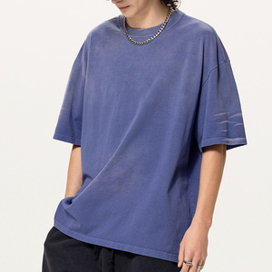 Kaleo 2025 uomo primavera/estate T-shirt Vintage stile stile High Street T-shirt a manica corta con fiocco di neve tinture di cera lavate magliette larghe - Product Image 4