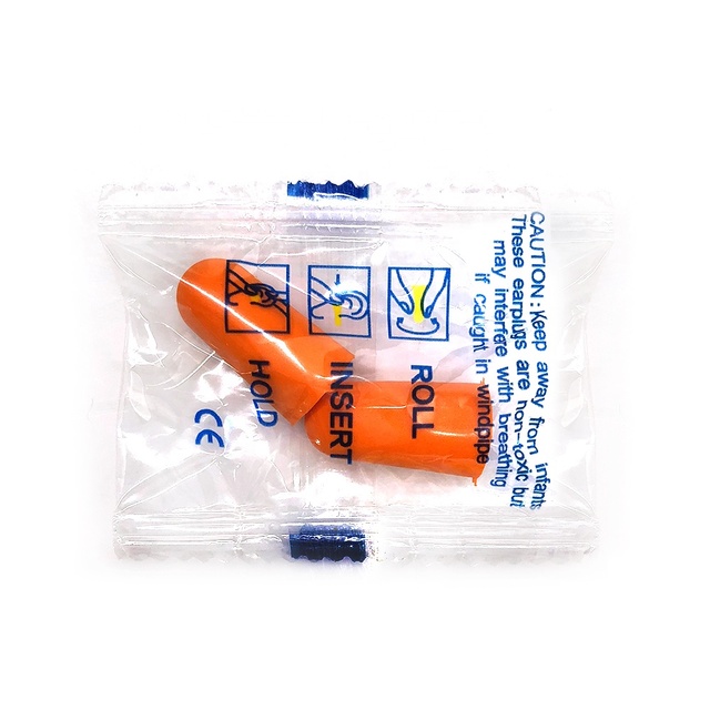 38dB PU Foam Sleep Ear Plugs Hearing Protection Safety Noise Reduction Earplugs Individual Bag with CE ANSI Certificates