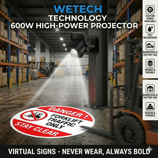 600W 300W Customizable LED Gobo Projection Light Outdoor Waterproof Logo Projector High Power Security Signs for Warehouse