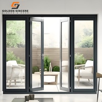 Porte et fenêtre de haute qualité GS Porte à battants anti-ouragan pour maison Porte en aluminium pour maison