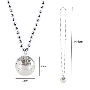 Neonglo kalung bola disko LED, menyala Mardi Gras kalung manik-manik pesta kostum untuk alat peraga panggung lajang ulang tahun - Product Image 6
