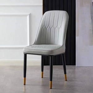 <b>Cheap</b> Modern Italian Style Leather Dining Room Chairs with Metal <b>Frame</b> for Apartment and Home Office Use 5-Piece Set - Product Image 5