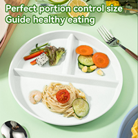 Assiettes divisées en plastique incassable, écologiques et personnalisables, pour enfants et adultes, 9 pouces, rondes, pour le contrôle des portions - Vente en gros