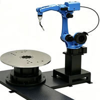Manipulateur de soudage robotisé de précision à 6 axes avec positionneur de soudage contrôlé par PLC, fonction de synchronisation et d'arrêt mutuel