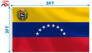 Оптовая продажа: Флаг Венесуэлы 3x5 футов из полиэстера, с двойной строчкой, яркими цветами, устойчивый к выцветанию, с двумя латунными люверсами - Product Image 3