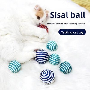 Giocattolo per Gatti: Palla in Sisal con Piume, Gioco Interattivo Sonoro, Teaser con Piume, Giocattolo da Masticare Durevole e Resistente ai Graffi - Accessori per Animali Domestici - Product Image 5