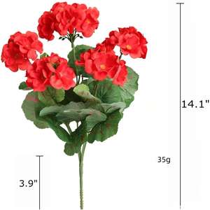 Flores Artificiales, Bajo MOQ, Flores de Begonia al por Mayor, Plantas Artificiales de Aspecto Natural, Flores Artificiales para Funeral y Cementerio - Product Image 2