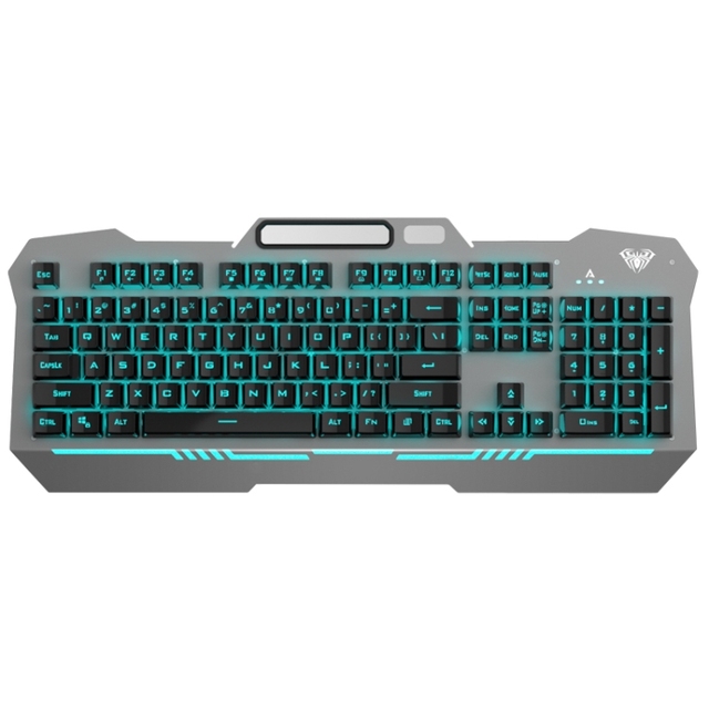 Good Quality for AULA F3010 USB Ice Blue Light Wired Mechanical Gaming Keyboard With Mobile Phone Placement