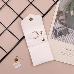 Premium PU Leather Eco-Friendly <b>Button</b> Closure Jewelry Pouch Portable Fold Ring Organizer Jewelry Storage Bag Jewelry - Product Image 3