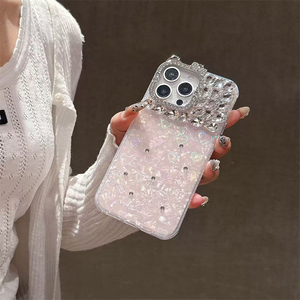 เคสโทรศัพท์คริสตัลเพชรหลากสีสันสุดหรูสำหรับ iPhone 17 16 15 14 13 12  วัสดุ TPU PC สำหรับ iPhone 17 Pro Max สีชมพูสวยงาม - Product Image 6