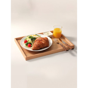 SJS Bandeja de manzana de madera antigua 36X26cm Vidrio de bambú de cuero de ratán cuadrado para el hogar y la cocina Característica decorativa OEM/ODM Bienvenido - Product Image 1