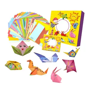 儿童工艺折纸套装108张双面折纸54图案艺术项目3D动物图案折叠纸