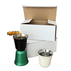 Lot de 2 tasses à expresso personnalisées en acier inoxydable à <span class=keywords><strong>double</strong></span> <span class=keywords><strong>paroi</strong></span> de 80ml 160ml - Product Image 2