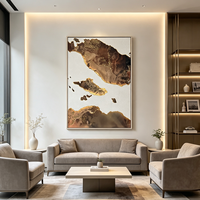 Art mural abstrait 3D moderne, fait main, grand format, luxueux, illuminé, décoration intérieure, peintures LED pour le bureau, l'hôtel et la maison