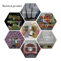 Nouveauté : Grand support rectangulaire en métal doré pour fleurs, centre de table écologique pour décoration de table événementielle