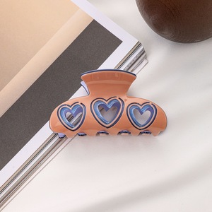 Pince à cheveux en alliage en forme de cœur creux YT, style japonais et coréen, avec blocs de couleur doux, accessoires capillaires pour femmes, usage quotidien - Product Image 4