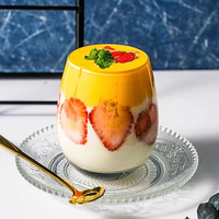 Tasse à dessert en plastique ronde jetable de 9.5oz pour pouding et mousse, verres à vin en plastique PET transparents tasses à jus largement utilisées