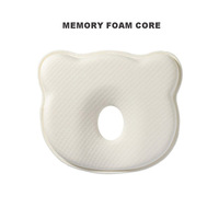 Oreiller de lit pour bébé nouveau-né en mousse à mémoire de forme super douce fait à la main en gros, forme d'ours, appui-tête solide, amovible, lavable, tricoté