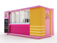 Kiosque d'extérieur couleur Kiosque pour aliments et café Kiosque de crème glacée Design Barbecue de plage Installation facile Luminaire de magasin à vendre