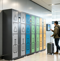 Casier à bagages intelligent en acier Xinju, paiement par carte de crédit, espèces et pièces de monnaie, armoire de rangement en libre-service 24h/24