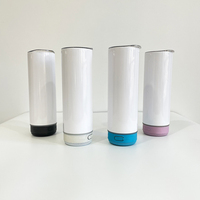 Botol air sublimasi 20oz, Tumbler cangkir musik Speaker anti air, botol air sublimasi putih, pengisian daya USB, untuk pencetakan tekan panas