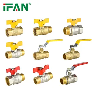 IFAN OEM 제조업체 단조 수동 표준 스레드 긴 핸들 황동 볼 밸브 구리 물 가스 오일 볼 밸브