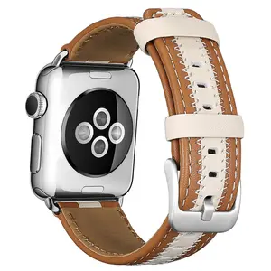 COOLYEP 2020 nouveau bracelet de montre en cuir véritable pour Apple i Watch 44mm 42mm 40mm 38mm
