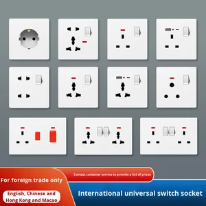 Trắng 146 loại đôi đa chức năng ba lỗ 86-loại phong cách Anh đơn chuyển đổi <span class=keywords><strong>13A</strong></span> Ổ cắm Bảng điều khiển - Product Image 4