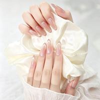 Faux ongles personnalisés avec logo, forme amande, longs, OEM ODM, réutilisables, en gel, effet œil de chat, pour cadeau