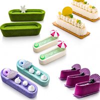 Moule en silicone Elicar à 20 cavités concaves en forme de bande pour gâteaux mousse, savons, bougies, bonbons et chocolats