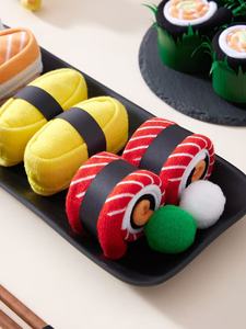 Calcetines de <span class=keywords><strong>Sushi</strong></span> al por Mayor, Unisex, Creativos, Divertidos, de Algodón, con Diseño en el Puño, para Uso Diario, Colores Personalizados, Caja con Logotipo - Product Image 3