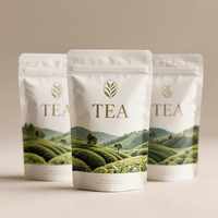Sachet autoportant à fermeture éclair personnalisé, petit sachet plat refermable, sachet à fermeture éclair pour café ou thé, étanche et résistant à l'humidité