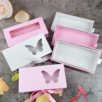 Boîte à cils vide boîte à cils pleine bande étui à cils de marque privée étui à cils rose diamant emballage