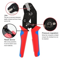 Juego de Herramientas para Crimpar Terminales con 6 Mordazas Intercambiables, Kit de Crimpadora de Trinquete JST/Molex para Conectores de Barril Abierto