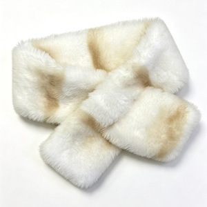 Écharpe carrée <span class=keywords><strong>en</strong></span> <span class=keywords><strong>fausse</strong></span> <span class=keywords><strong>fourrure</strong></span> de lapin dégradée ; Écharpe d'hiver double face extra-épaisse à motif croisé pour homme – Élégante, polyvalente et chaude, style musulman - Product Image 5