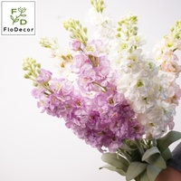 Bunga Hyacinth Ungu Burgundy Sentuhan Asli 82CM, Bunga Tiruan Putih Besar untuk Dekorasi Rumah, Meja, dan Pernikahan