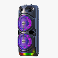 Altavoz Vertical LED RGB con Malla Hueca y Gradiente, Woofer para Fiestas en Interiores, Interconexión TWS, Micrófono con Cable, Control Remoto y Radio FM