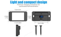 Prise USB 12V 84W à 4 ports, montage en surface, avec PD 36W et double QC3.0 18W, avec voltmètre et interrupteur pour bus, camping-car, camion, marine